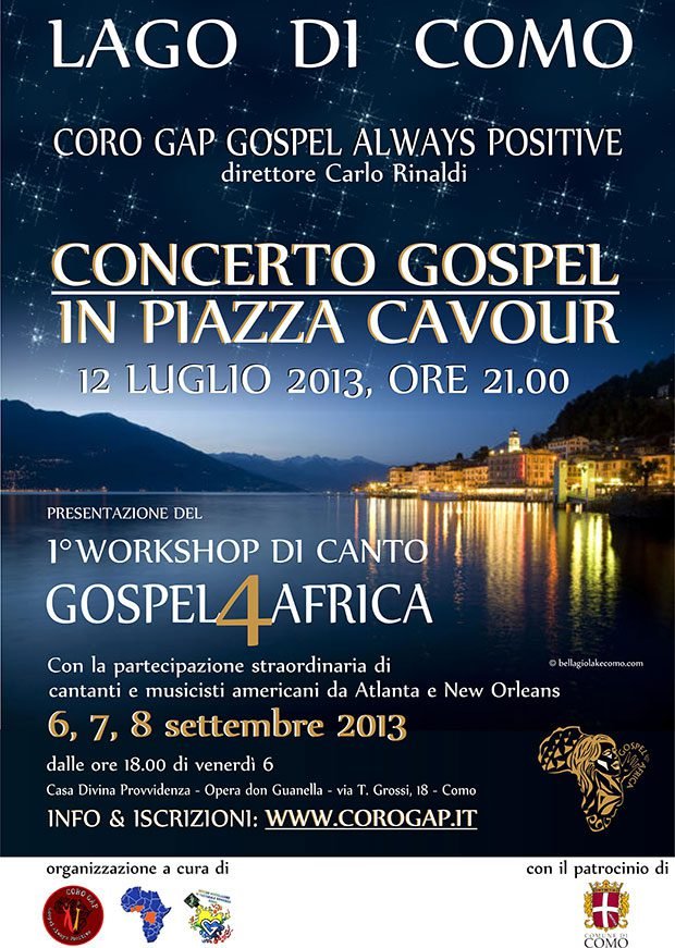 Coro Gospel GAP Piazza Cavour Como 12 Luglio 2013