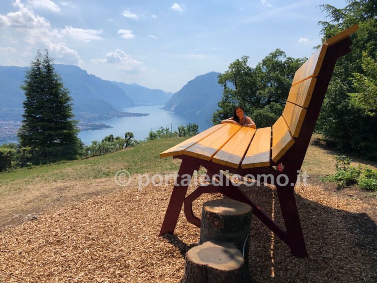 panchina gigante lago di Como Bellagio Civenna