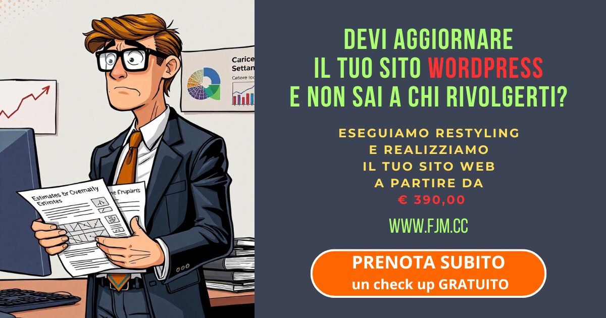 aggiornamento restyling sito wordpress